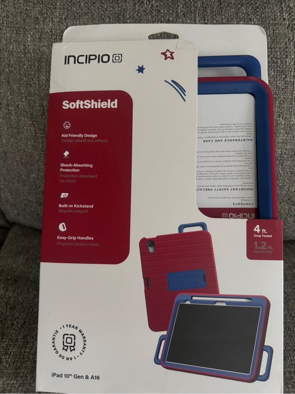 Incipio SoftShield Kids Tablet Case in Red with Blue Accents